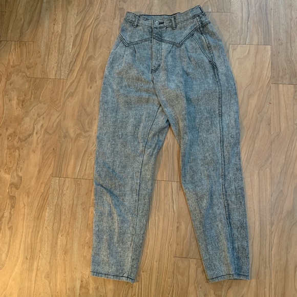 VINTAGE Gitano High Waisted Grey 80s Acid Wash Mom Jeans Size 10 - Picture 1 of 4